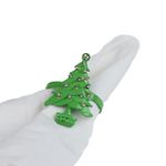 Set de 2 Anillos para Servilleta de Metal con Diseño de Árbol Dorados