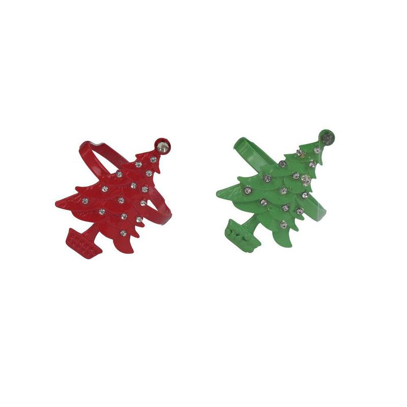 Set de 2 Anillos para Servilleta de Metal con Diseño de Árbol Dorados