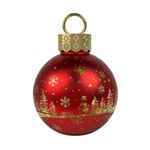 Esfera de Vidrio con Luz LED y Diseño de 21 cm para Decoración Navideña Roja
