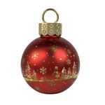 Esfera de Vidrio con Luz LED y Diseño de 21 cm para Decoración Navideña Roja