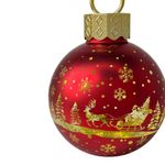 Esfera de Vidrio con Luz LED y Diseño de 21 cm para Decoración Navideña Roja