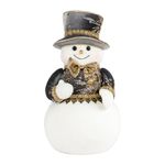 Muñeco de Nieve Decorativo Frosty de 21 x 21 x 38 cm Color Blanco y Gris
