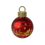 Esfera de Vidrio con Luz LED y Diseño de 21 cm para Decoración Navideña Roja