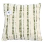 Cojín Relleno de 45 × 45 Cm con Diseño de Rayas Color Verde