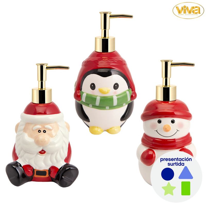 Dispensador de Jabón Líquido Navideño Presentación Surtida 1 Pieza