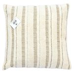 Cojín Relleno de 45 × 45 Cm con Diseño de Rayas Color Beige