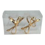 Set de 2 Anillos para Servilleta de Metal con Diseño de Moña Dorados