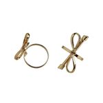 Set de 2 Anillos para Servilleta de Metal con Diseño de Moña Dorados