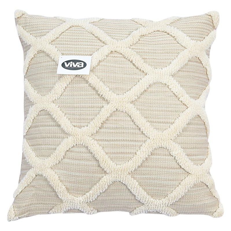 Cojín Relleno de 45 x 45 Cm Patrón Geométrico Color Beige