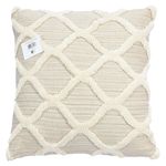 Cojín Relleno de 45 x 45 Cm Patrón Geométrico Color Beige