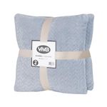 Set de 2 Cojines de 40 x 40 Cm con Diseño de Espiga Color Azul