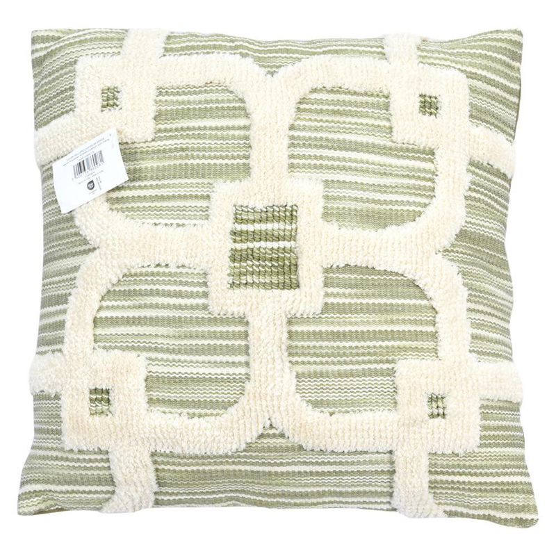 Cojín Relleno de 45 × 45 Cm con Diseño Geométrico Color Verde
