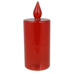 Vela Decorativa LED Navideña de Vidrio de 19.5 cm Acabado Rojo