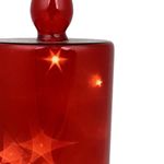Vela Decorativa LED Navideña de Vidrio de 19.5 cm Acabado Rojo