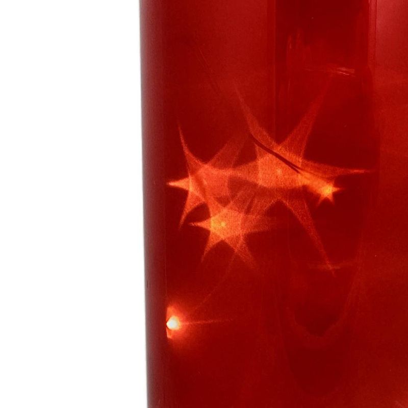 Vela Decorativa LED Navideña de Vidrio de 19.5 cm Acabado Rojo
