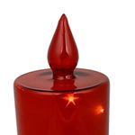 Vela Decorativa LED Navideña de Vidrio de 19.5 cm Acabado Rojo