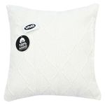 Cojín Relleno Tejido de Algodón de 45 × 45 Cm con Diseño de Rombos Color Blanco