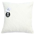 Cojín Relleno Tejido de Algodón de 45 × 45 Cm con Diseño de Rombos Color Blanco