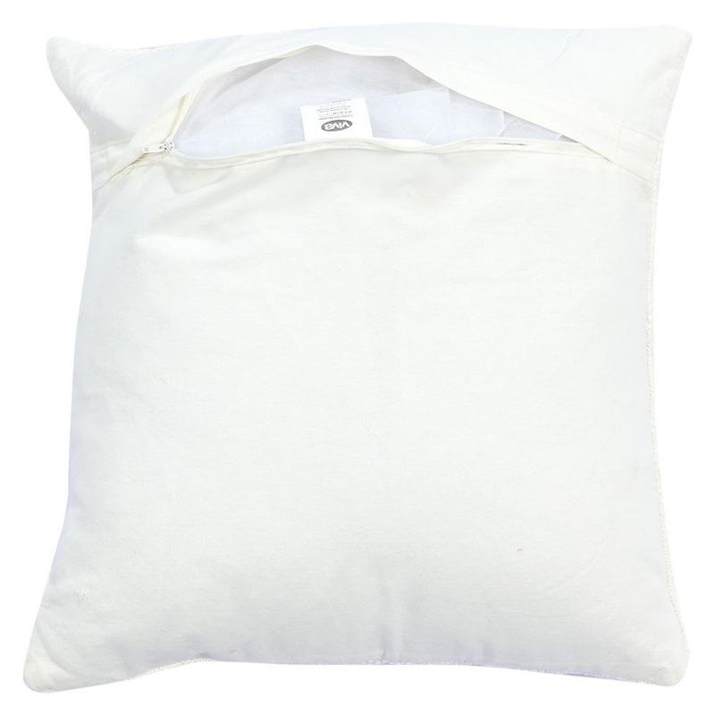 Cojín Relleno Tejido de Algodón de 45 × 45 Cm con Diseño de Rombos Color Blanco