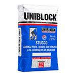 Recubrimiento Stucco Extra Fino Uniblock Color Blanco de 40 Kg
