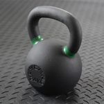 Kettlebell de Hierro Fundido 24 Kg para Levantamiento de Pesas Negro