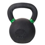 Kettlebell de Hierro Fundido 24 Kg para Levantamiento de Pesas Negro