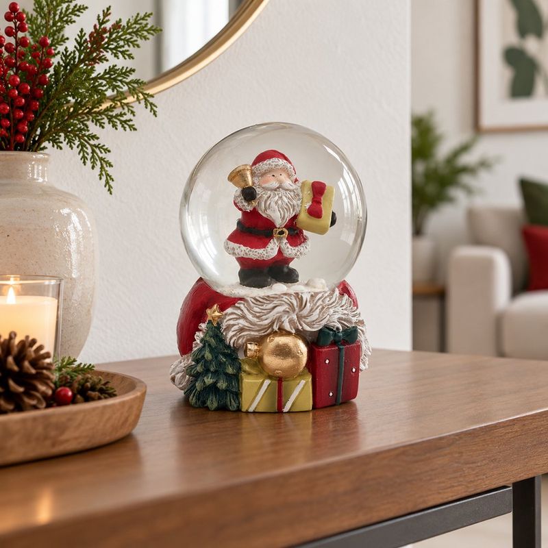 Bola de Agua Navideña con Santa y Regalos Decorativos de 4.5 cm