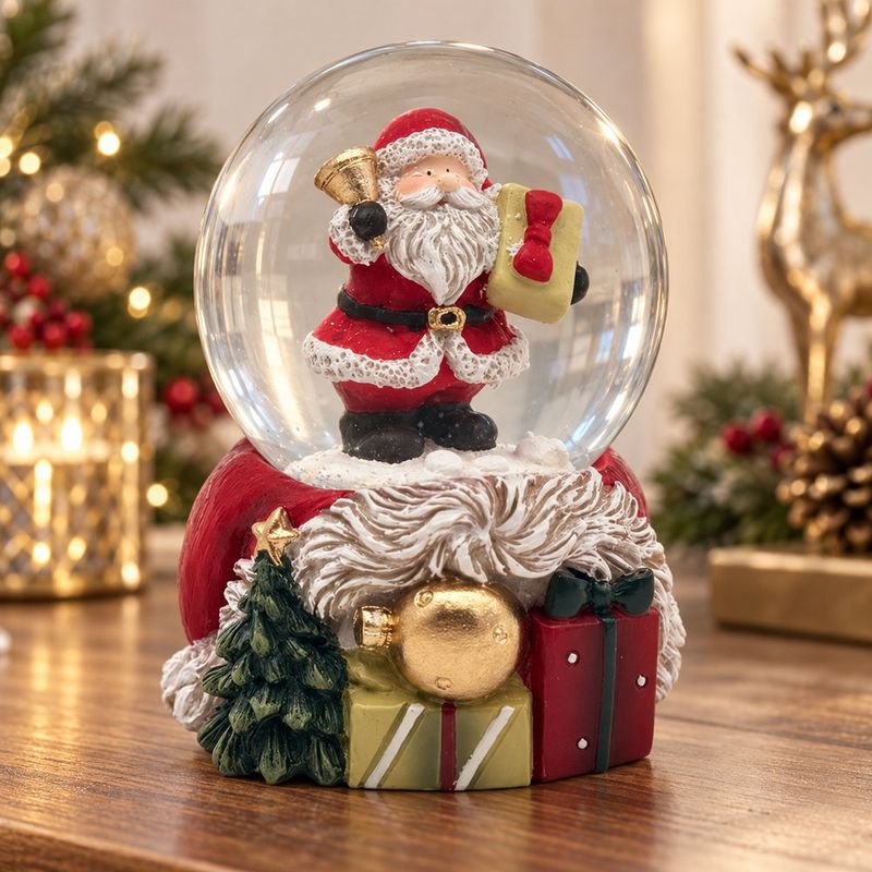 Bola de Agua Navideña con Santa y Regalos Decorativos de 4.5 cm