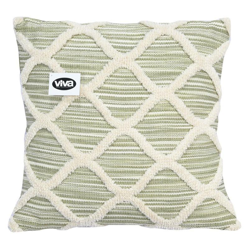 Cojín Relleno de 45 x 45 Cm Patrón Geométrico Color Verde