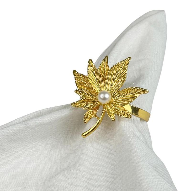 Set de 2 Anillos para Servilleta de Metal con Diseño de Pascua Dorados