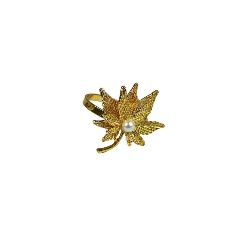 Set de 2 Anillos para Servilleta de Metal con Diseño de Pascua Dorados
