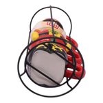 Set de 3 Tazas de Cerámica de 3.8 oz con Rack Diseño Cascanueces Color Rojo y Verde