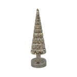 Pino de Vidrio con Luz LED de 32 cm para Decoración Navideña Plata