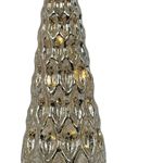 Pino de Vidrio con Luz LED de 32 cm para Decoración Navideña Plata