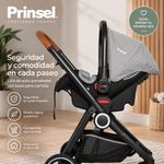 Travel System Cosmos con Carruaje y Portabebés Gris Arena y Negro
