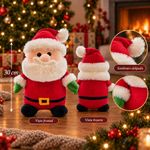 Peluche de Santa Navideño con Barba 30 Cm para Niños con Traje Rojo