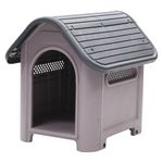Casa para Perro Plástica Mediana tipo Cabaña Color Gris