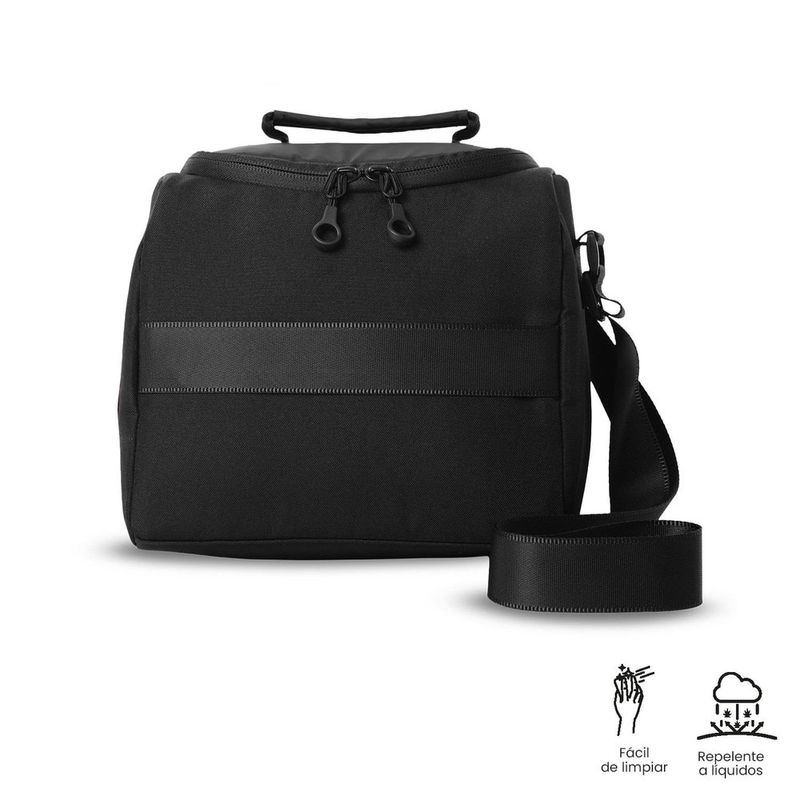 Lonchera Térmica Steif Grande con Correa Ajustable Negra 21 x 19 x 23.5 cm