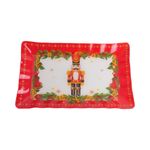Bandeja Rectangular Navideña con Cascanueces 25 x 15 cm