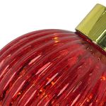 Esfera de Vidrio Inclinada con Luz LED de 13 cm para Decoración Navideña Roja