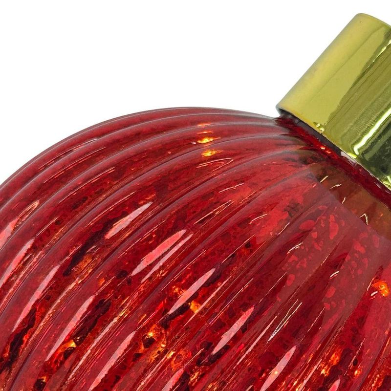Esfera de Vidrio Inclinada con Luz LED de 13 cm para Decoración Navideña Roja