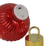 Esfera de Vidrio Inclinada con Luz LED de 13 cm para Decoración Navideña Roja