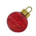 Esfera de Vidrio Inclinada con Luz LED de 13 cm para Decoración Navideña Roja
