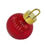 Esfera de Vidrio Inclinada con Luz LED de 13 cm para Decoración Navideña Roja