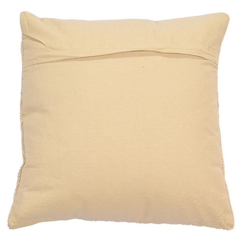Cojín Relleno Tejido de 45 x 45 Cm con Diseño de Rombos Color Beige
