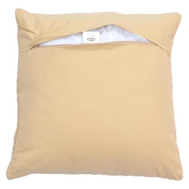 Cojín Relleno Tejido de 45 x 45 Cm con Diseño de Rombos Color Beige