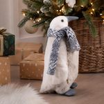 Pingüino Decorativo Navideño de 17 x 17 x 29 cm Color Blanco