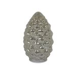 Piña de Vidrio con Luz LED de 24 cm para Decoración Navideña Plata