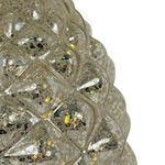 Piña de Vidrio con Luz LED de 24 cm para Decoración Navideña Plata