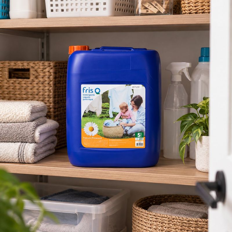 Detergente Líquido para Ropa 5 Galones para 160 Cargas Aroma Frescura Primaveral